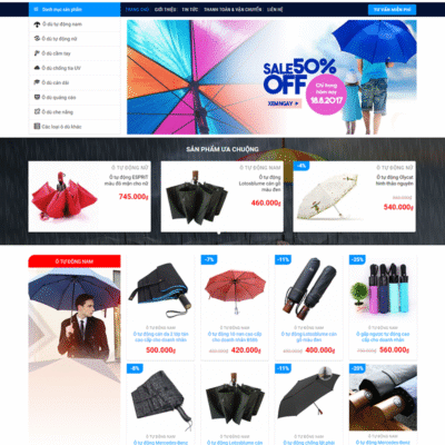 Website bán đồ áo mưa, thiết bị đi mưa