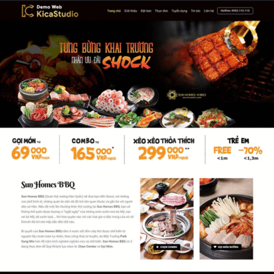 Website giới thiệu quán ăn bbq