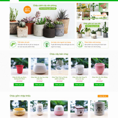 Website bán chậu cây, vật tư cây xanh