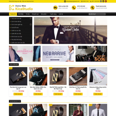 Website bán các sản phẩm thời trang nam