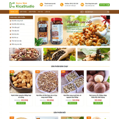 Website bán sản phẩm hạt điều