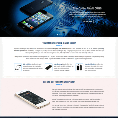 Website giới thiệu dịch vụ sửa chữa điện thoại