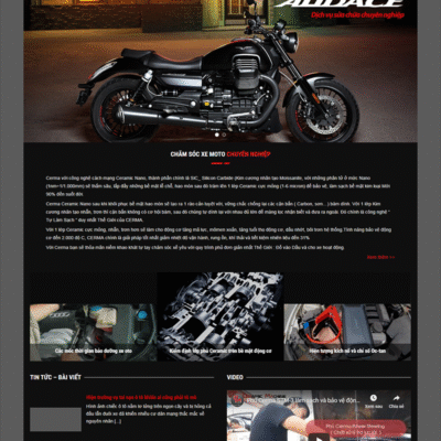 Website bán sản phẩm chăm sóc xe, phụ kiện xe