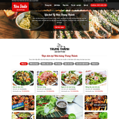 Website nhà hàng, quán ăn, buffet