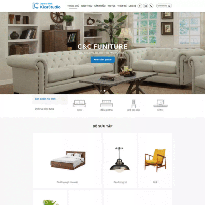 Website trang thiết bị nội thất, thi công nội thất mẫu 11