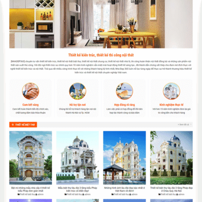 Website trang thiết bị nội thất, thi công nội thất