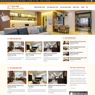 Website trang thiết bị nội thất, thi công nội thất mẫu 7