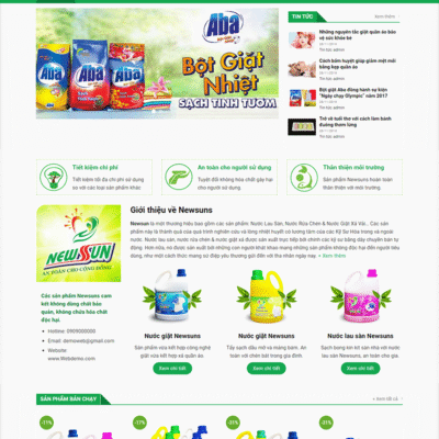Website trang bán sản phẩm bột giặt, nước giặt
