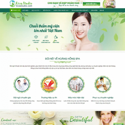 Website dịch vụ SPA, thẩm mỹ viện mẫu 3