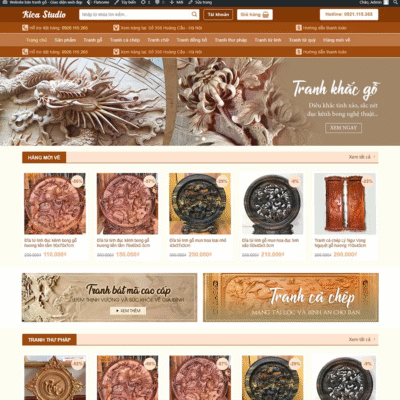 Website bán sản phẩm tranh gỗ, gỗ nghệ thuật
