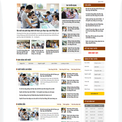 Website giới thiệu dịch vụ xuất khẩu lao động mẫu 2