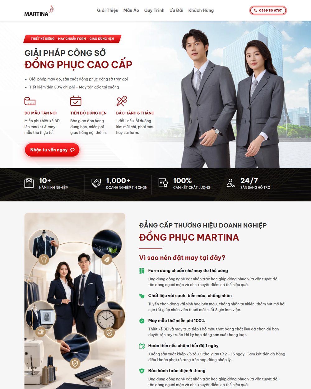 Mẫu landing page đồng phục công sở